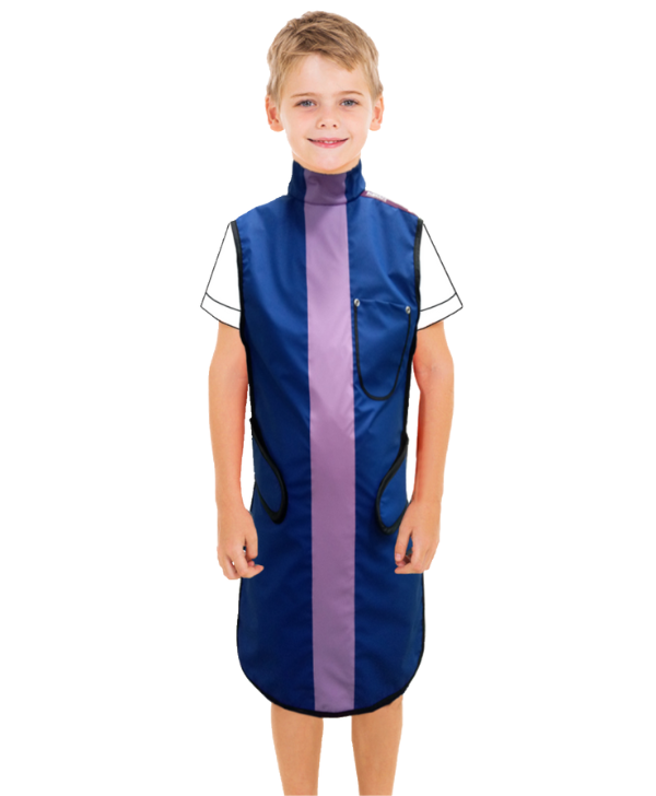 Kids Flex-Back Coat Apron with Integrated Thyroid Shield - AirLite™ Lead-Free